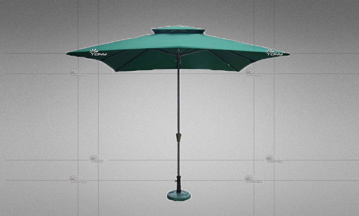 户外遮阳伞－AMT方形墨绿中柱伞